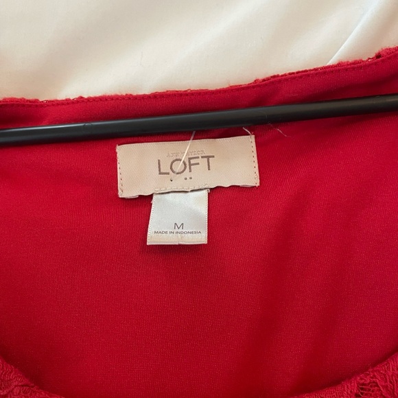 LOFT Red Lace Mini Dress - Picture 4 of 4